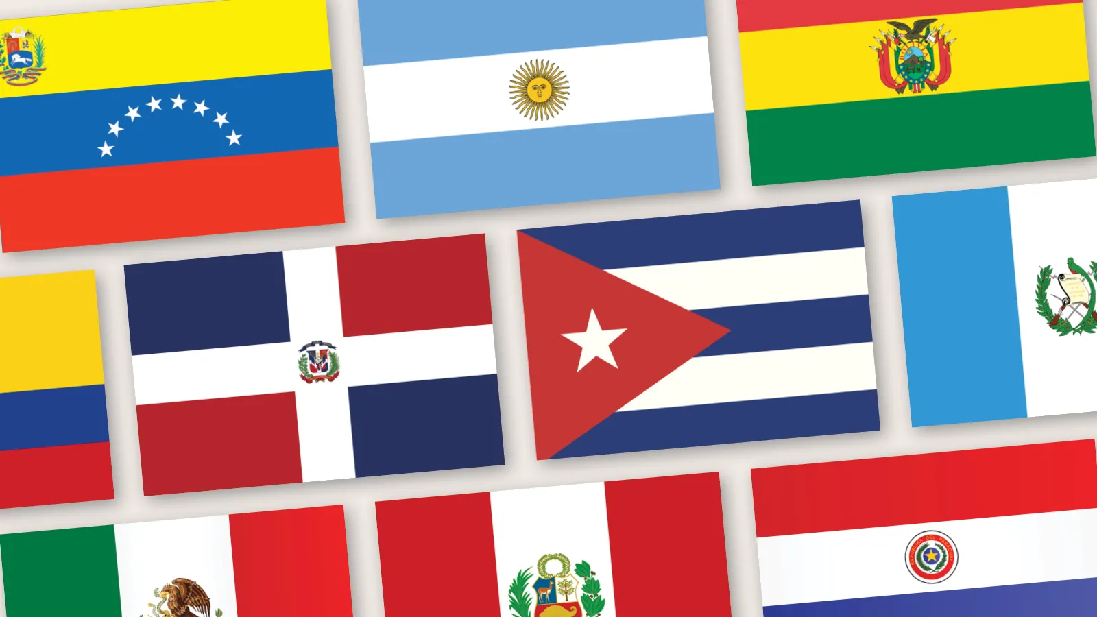 multiple latin flags in rows