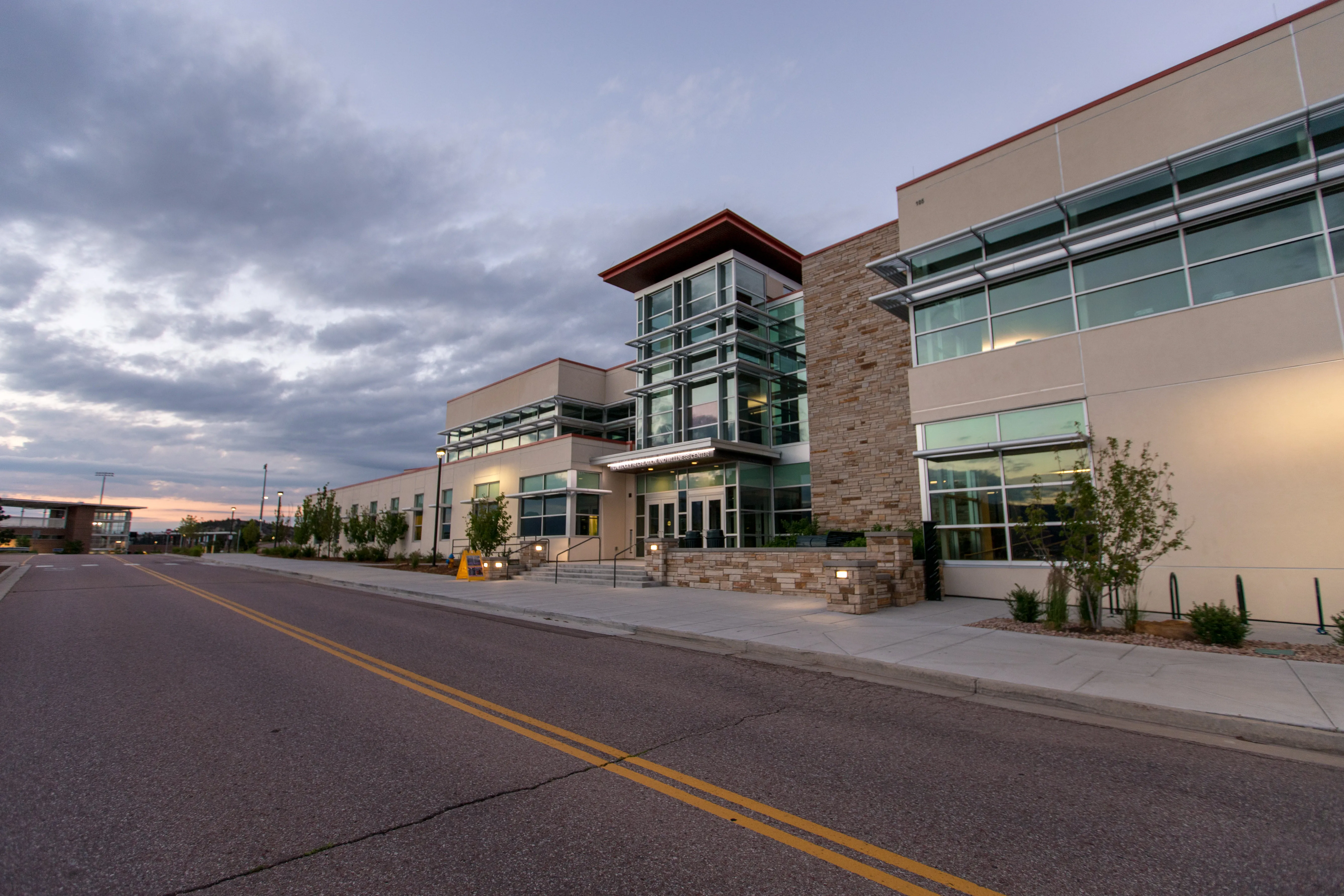 Outside the Gallogly Recreation and Wellness center 